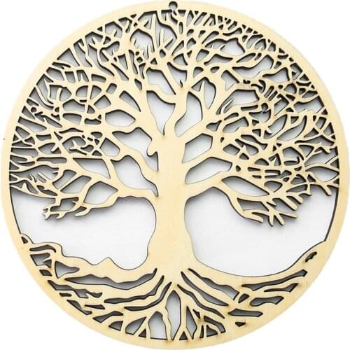 14cm Chakra Wood Tree of Life Wall Hanging Wooden Art Craft Sacred Ornament Yoga Meditation Energy Symbol Pendant Home Decor