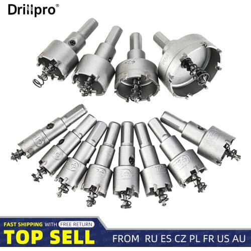 Drillpro 12pcs 15mm-50mm Metal Hole Saw Cutter Alloy Drill Bit Set For Wood Plastic Materials Metal Cutting