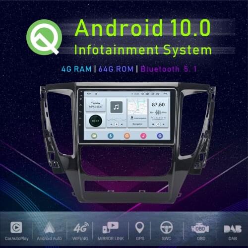 JSTMAX 10.1" Android 10.0 Car GPS Player For Mitsubishi Pajero Sport 2017 2018 Multimedia Radio Player