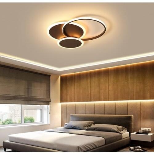 Coffee/White Modern LED Ceiling Lights Living room Bedroom lustre de plafond moderne luminaire plafonnier LED Ceiling Lamp