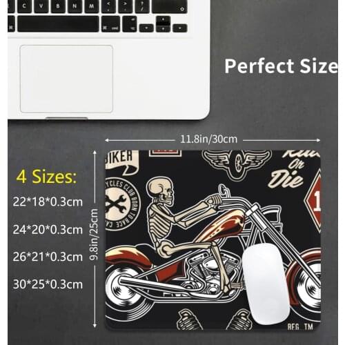 Motorebel Skull-Poster Mouse Pad DIY Print Cushion Rocker Biker Racing Bearded Hipster Moustache Motobike
