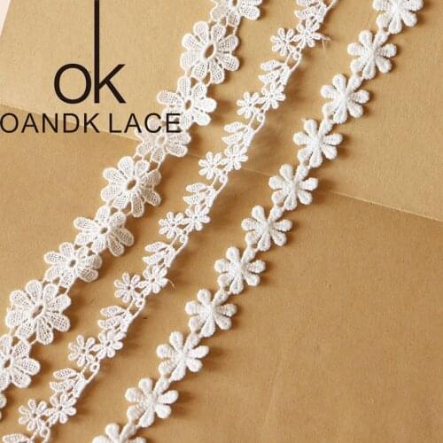 Hot sale 2cm flower double high soluble lace embroidery lace DIY manual material D28