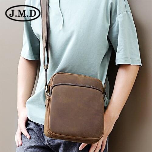 Crossbody Bags Genuine Leather For Man 2021 Business Vintage Casual Fashion Messenger Small Shoulder Bag Male