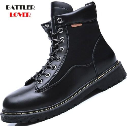 Mens Winter Military Genuine Leather Boots Men Combat Bot Infantry Army Tactical Boots Mens Motor Biker Shoes Outdoor Footwear