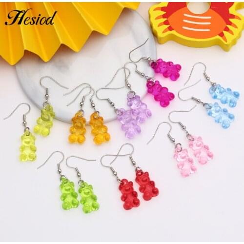 New 1 Pair Bear Cherry Cute Dinosaur Acrylic Minimalist Dangle Earring Polychromatic Drop Earrings Earings For Women Or Girls