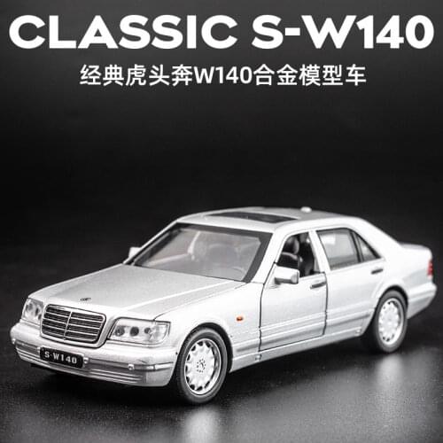 New 1:32 Mercedes-Benz S-W140 Alloy Model Car Sound Light Pull-back Light Sound Alloy Vehicle Model Toys for Children Toy Gift