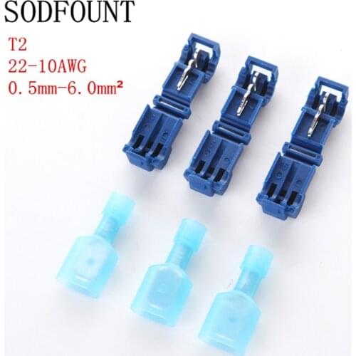 T Quick Splice Crimp Terminal Wire Convenient Connector Scotch Lock Quick Splice Electrical Car Audio T1 T2 T3