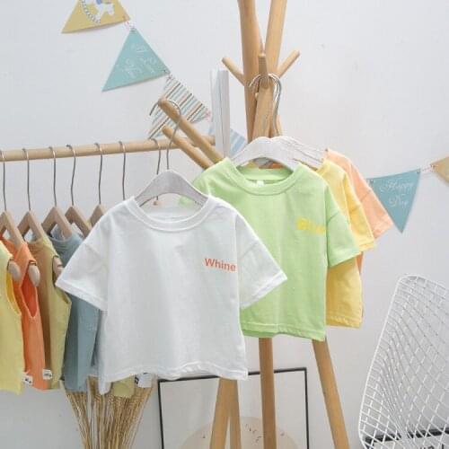 1 2 3 4 5 6 Years Toddler Boys T-shirts Casual Letter Short Sleeve Tops for Girl Kids Clothes 2020 Summer Children Tshirt New