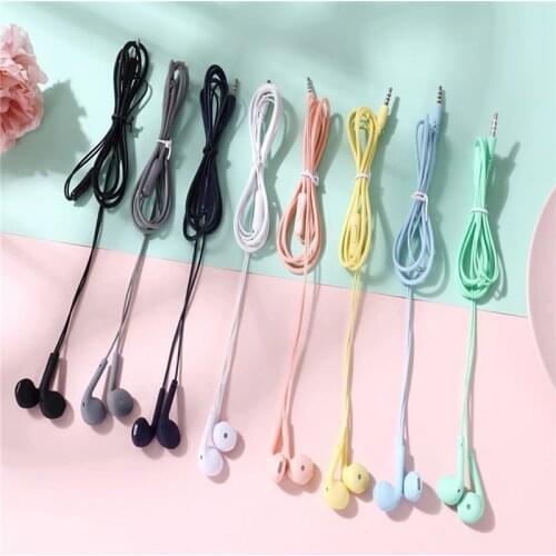 Macarons Wired Headphone 3.5MM In-ear Earphones with Microphone Earpiece Headset