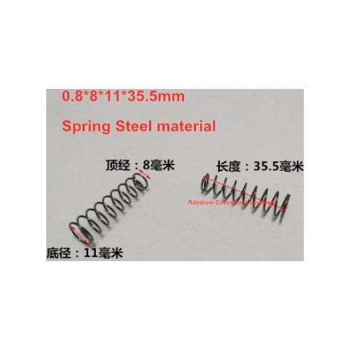 5pcs/lot 0.8*8*11*35.5mm Spring steel conical coil springs,conical spiral compression spring