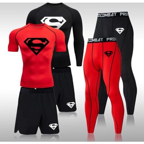 Tracksuit Men Sports Suit Gym Fitness Compression Clothes Running Jogging Sportwear Exercise Workout Rashguard Tights