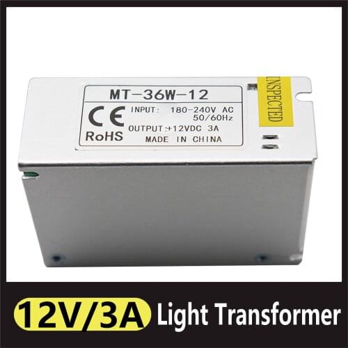 Lighting Transformers AC 110V 220V To DC 12V Power Supply Source Adapter 3A Power Supply Strip Switch LED Driver Adapter