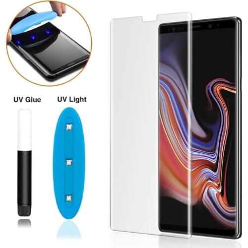 UV Liquid Full Adhesive Full Glue Cover S8 Plus S9 Plus Tempered Glass for Samsung Galaxy S8 S9 Note 8 Note 9 Screen Protector