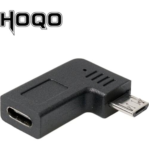Right Angle Micro USB Male to Type C Female Adapter 90 Degree Microusb USBC Conventer Data Sync Charge Converter For Samsung s10