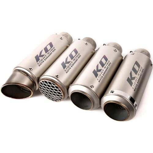 Motorcycle 51/61 mm Exhaust Muffler Pipe Universal Escape Dirt Bike ATV with Removable DB Killer Stainless Steel Silencer