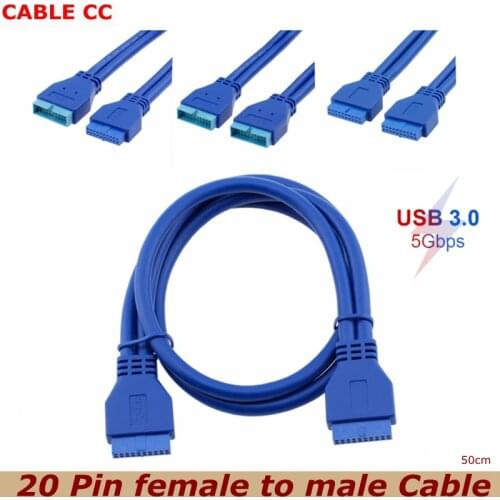 50cm 5Gbps USB Extension Cable USB3.0 20Pin Female to USB 3.0 20 Pin Male Extension Cable Motherboard Mainboard Cable Extender