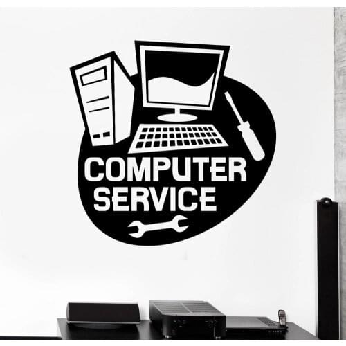 Computer Service Repair Vinyl Wall Decal Stickers Mural Repair shop Decoration Sign interior Wall Decor Decals Posters LC1488