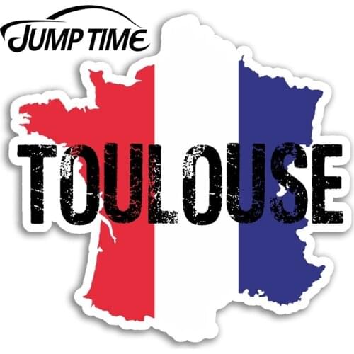 Jump Time for Toulouse France Vinyl Stickers Flag Sticker Laptop Luggage Decal Car Styling Motor Helmet Decor Car Accessories