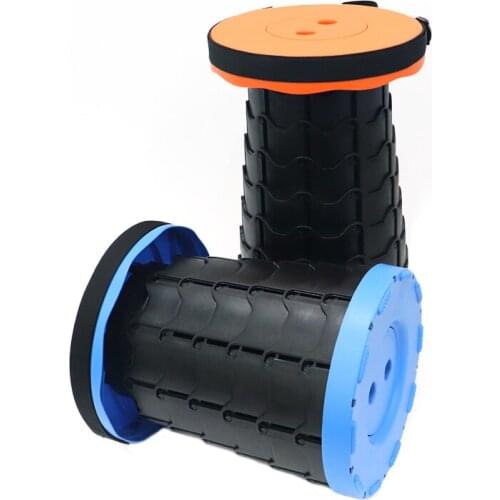 Retractable Folding Stool, Portable Sturdy Lightweight Stool Foldable Outdoor Plastic Stools Seat for Camping BBQ Fishing Travel