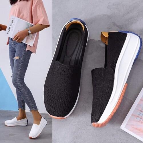 2021 NEW Women Shoes Fashion Women Flats Slip on Mesh Shoes Woman Light Sneakers Spring Autumn Loafers Femme Basket Flats Shoes