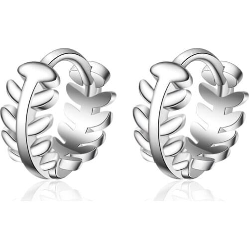 New Trendy Leaf Earrings For Women Two Colors 925 Sterling Silver Earrings oorbellen pendientes Birthday Gift Drop Shipping