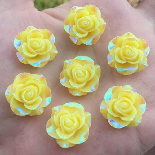 19mm 10Pieces Flat Back Resin Flower Cabochon DIY Flatback Embellishment Accessories Scrapbooking Decoration -E652