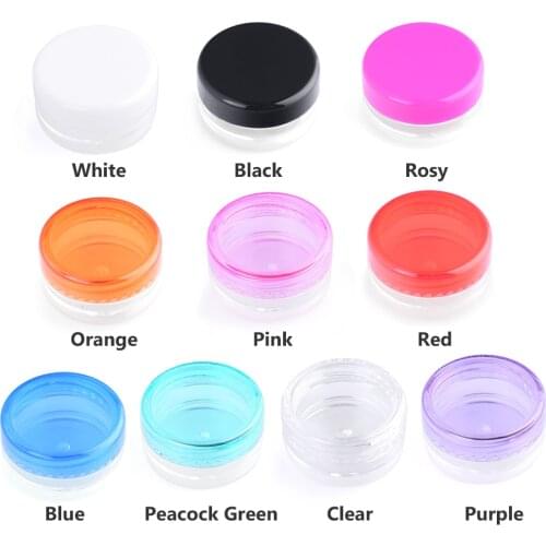 100Pcs 3g 5g Plastic Sample Cosmetic Empty Jars Clear Bottles Eyeshadow Makeup Cream Lip Balm Container Pots Round Bottles