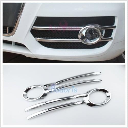 2009 2010 2011 2012 Front Fog Lamp Light Cover Trim ABS Mirror Surface Detector Chrome Car Styling For Audi Q5 Accessories