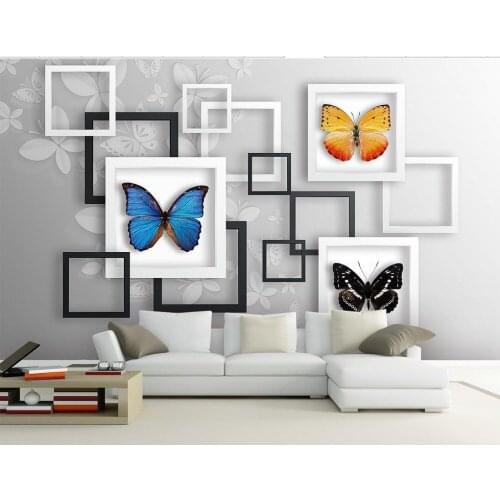 3D stereoscopic wallpaper butterfly papel parede mural wallpaper 3d murals wallpaper for living room