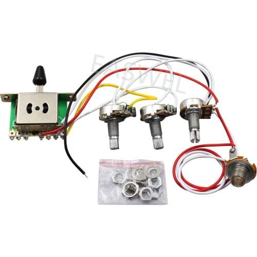 5-Way Switch 500k Pots Knobs Wiring Harness Pickup for Strat Guitar New
