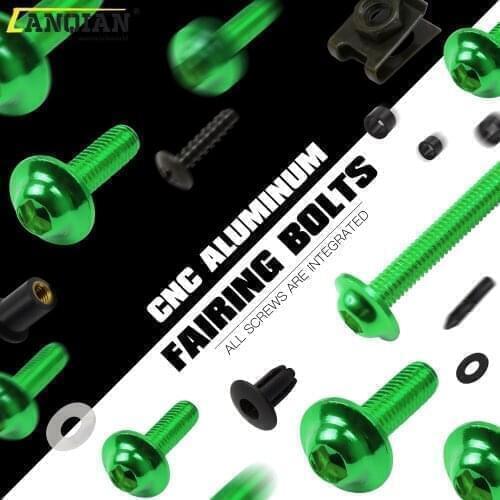 5MM M6 6mm Motorcycle Fairing Body Bolts Spire Speed Fastener Clips Screw Spring Nuts Bolts for yamaha xj6 mt 07 03 KAWASAKI