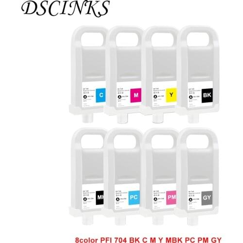 8 PCS PFI-704 Refillable Ink Cartridge for Canon IPF8300S IPF8310S IPF-8300S IPF-8310S IPF 8300S 8310S PFI704 PFI 704 with Chip