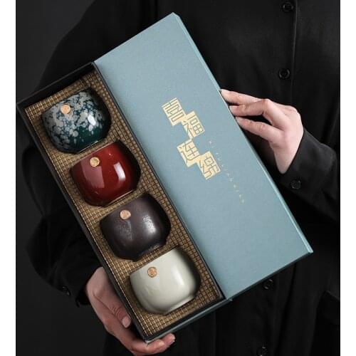 Japanese Style Kiln Baked Tea Cup Ceramic Kung Fu Tea Set Cup Master Cup Personal Cup 4 Cup Set Teacups Tea Cup Strainer