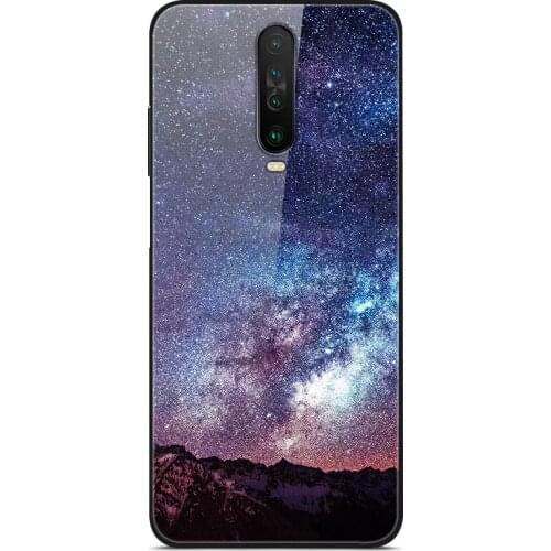 Case For Xiaomi Redmi K30 Phone Case Tempered Glass Back Cover Star Sky Pattern