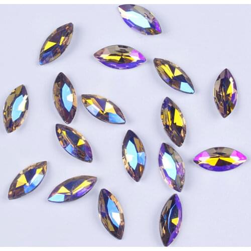 Prajna AB Colors Tape Horse Eye Rhinestone For Wedding Dress Thermomix Rhinestone Crystals Accessories Handwork Craft Decoration