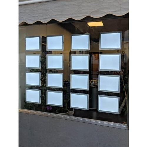 A4 Wire Cable Suspended Backlit Window Displays Led Lightbox for Estate Agent, Letting Agents,Double Side (3unit/pack)