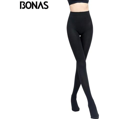 BONAS Women Winter Warm Tights High Elastic Keep Warm Autumn Winter Pantyhose Women Sexy Slim fit Legins Female Tights Plus Size