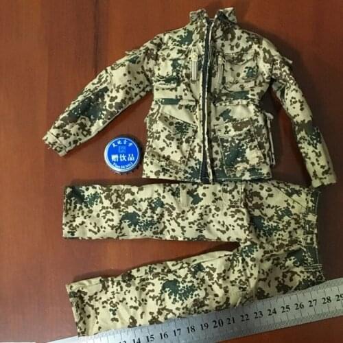 1/6 Scale Action Figure Uniform Set Camouflage Jacket Pants Toy Body 12' Movable Doll Model Clothing Accessory Model Military