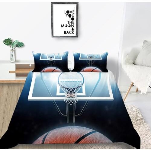 Basketball Hoop Bedding Set King Size 3D Fashionable Cool Basketball Duvet Cover For Boys Queen Twin Full Double Bed Set