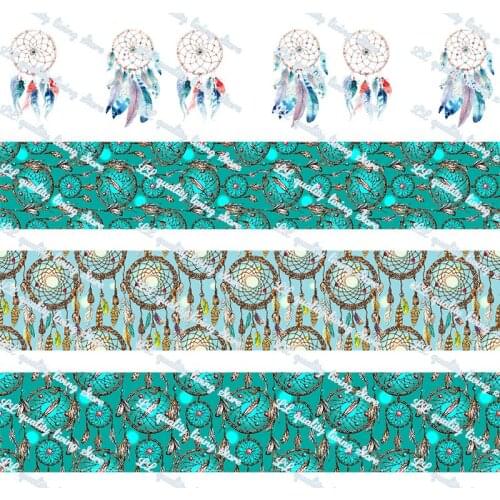 16-75MM Dreamcatcher printed Grosgrain Ribbon 50 Yards/Roll Tape Clothing Bakery Hairbow Gift Wrapping Accessory Hairbow Head