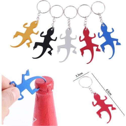 Creative Design bottle opener Cartoon Penguin Lizard Shape bottle opener keyring Aluminum Alloy Pocket Cap Opener