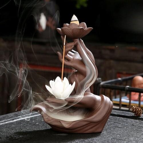 Creative Ceramic Incense Holder Backflow Waterfall Smoke Incense Burner Home Decor Teahouse Use Stick Censer