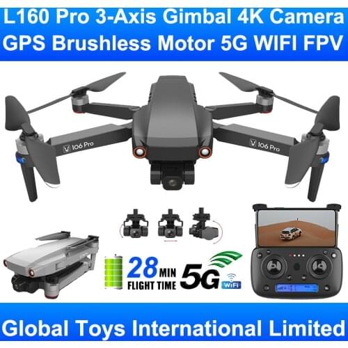 L106 Pro 3-Axis Gimbal Professional 4K HD Camera Brushless Motor GPS 5G WIFI FPV RC Drone Quadcopter VS SG906 MAX SG908 SJRC F11