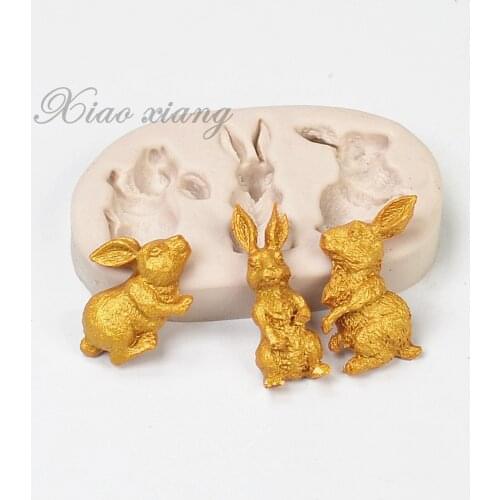 Luyou 1pcs Rabbit Silicone Cake Resin Molds 3D Cake Decorating Tools Pastry Kitchen Baking Accessories FM1616