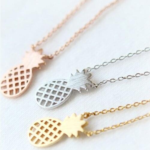 Fashion plating necklace ananas necklaces for women and color