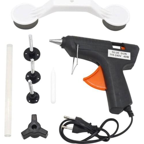 Car Body Paintless Dent Repair Tool Kit Puller + Pulling Tabs + Glue Gun Automobiles Hail Damage Removal Hand Tools