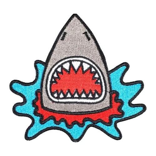 Sew / Iron On Patch Cartoon Shark Gifts Clothing Hats Jeans Heat Transfer Sticker Patch Customized Embroidery Patches
