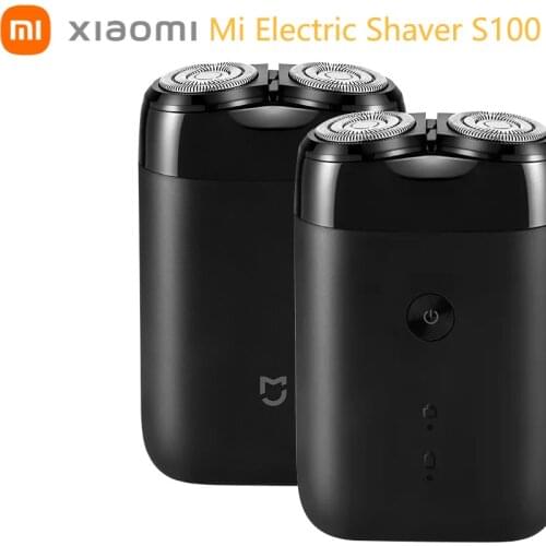 NEW Xiaomi MIJIA Mi Electric Shaver S100 Portable Waterproof Shavers Men Electric Razor 2 Floating Head USB Rechargeable Steel