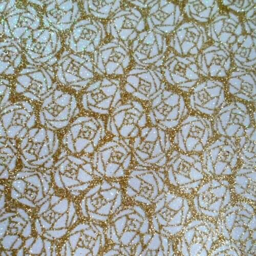 New power PU glitter leather fabric hybrida roses decoration material wallpaper shoes fabric wholesale