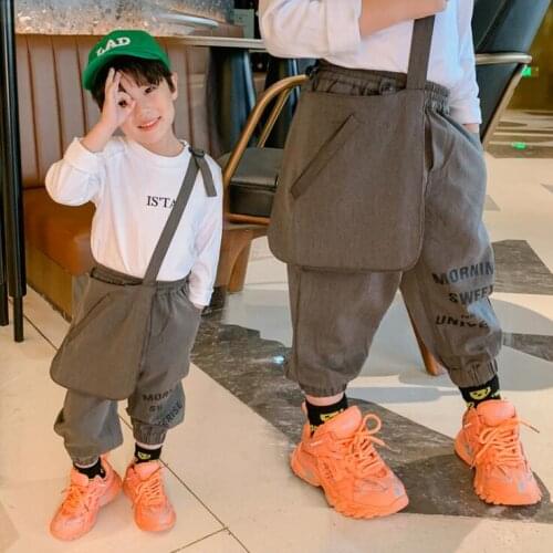 2020 new wholesale boys harem pants with bag autumn cotton fashion boys pants 2-7t F809